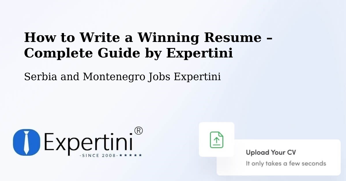 Resume Writing Guide for Job Seekers – Elmvale - Elmvale, Serbia and Montenegro Jobs Expertini